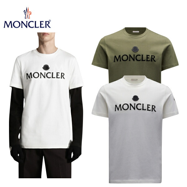 楽天市場】MONCLER T-SHIRT White Black Mens モンクレール T