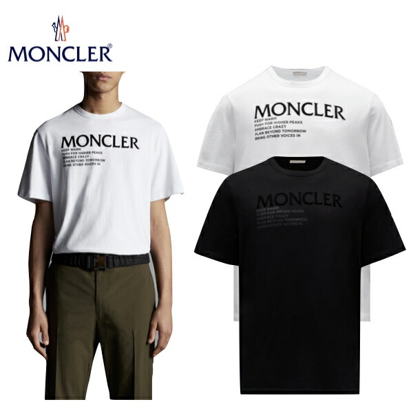 楽天市場】MONCLER T-SHIRT White Black Mens モンクレール Tシャツ ホワイト ブラック ロゴ トップス メンズ :  fashionplate