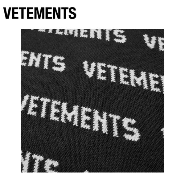 訳有り特価 VETEMENTS/ヴェトモン ブラックオールオーバーセーター