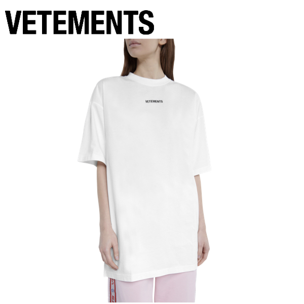 SALE／83%OFF】 VETEMENTS Logo Cotton T-shirt White Ladys 2021SS