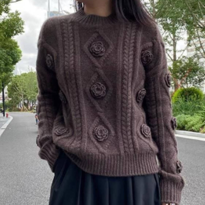 ニットセーター レディース 秋冬 ストライプ柄 防寒 防風 通勤 通学 大人 柔らかい カジュアル 着痩せ おしゃれ ファッション llx568.jpg