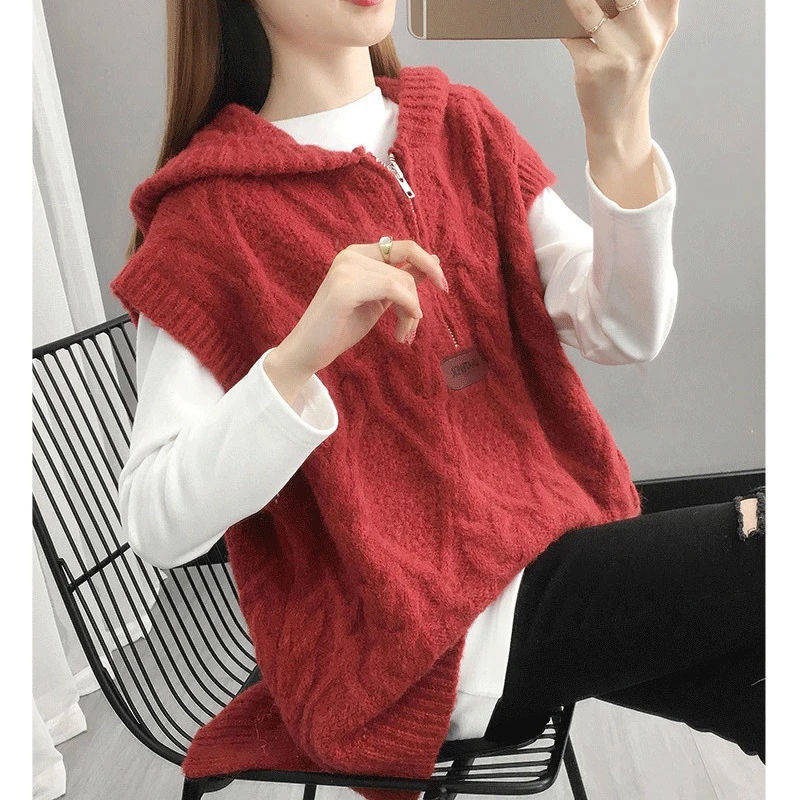 Cider◆ニット ホローポケット フード付き ベスト【送料込み】 ワンフォークロージング 1111clothing ニットベスト メンズ