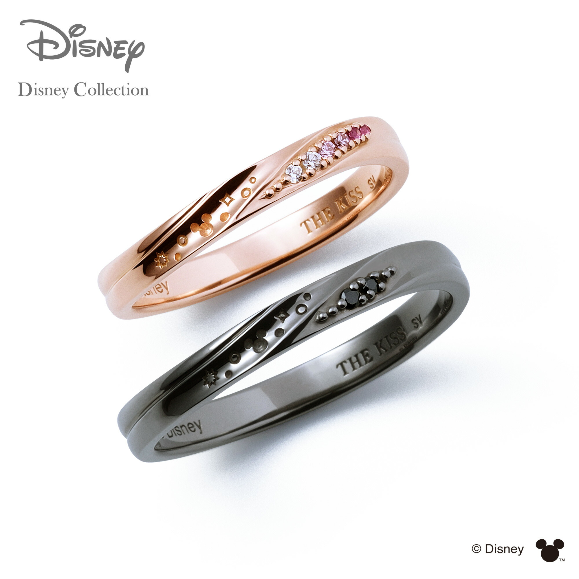 ディズニーペアリング 隠れミッキーマウス The リング Di Sr504cz 505cz シンプル シルバー Kiss 指輪 ペア