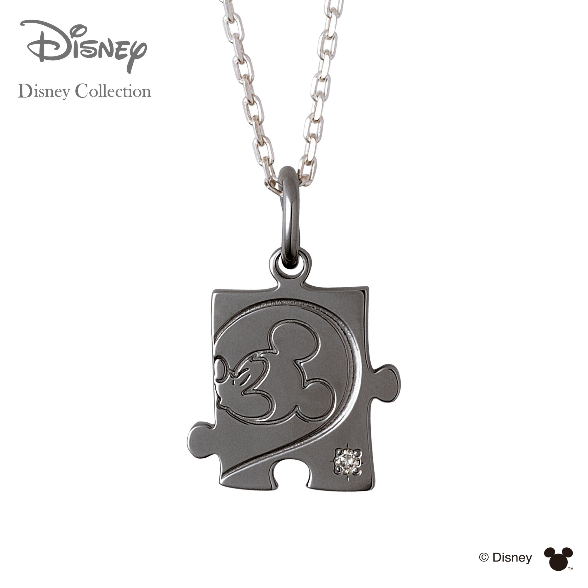 国産 ディズニーコレクション ディズニー ネックレス ミッキーマウス The Kiss ペア ネックレス ペンダント シルバー ダイヤモンド メンズ 単品 Di Sn1804dm ザキス あす楽対応 ポイント10倍 A Autrement Ca