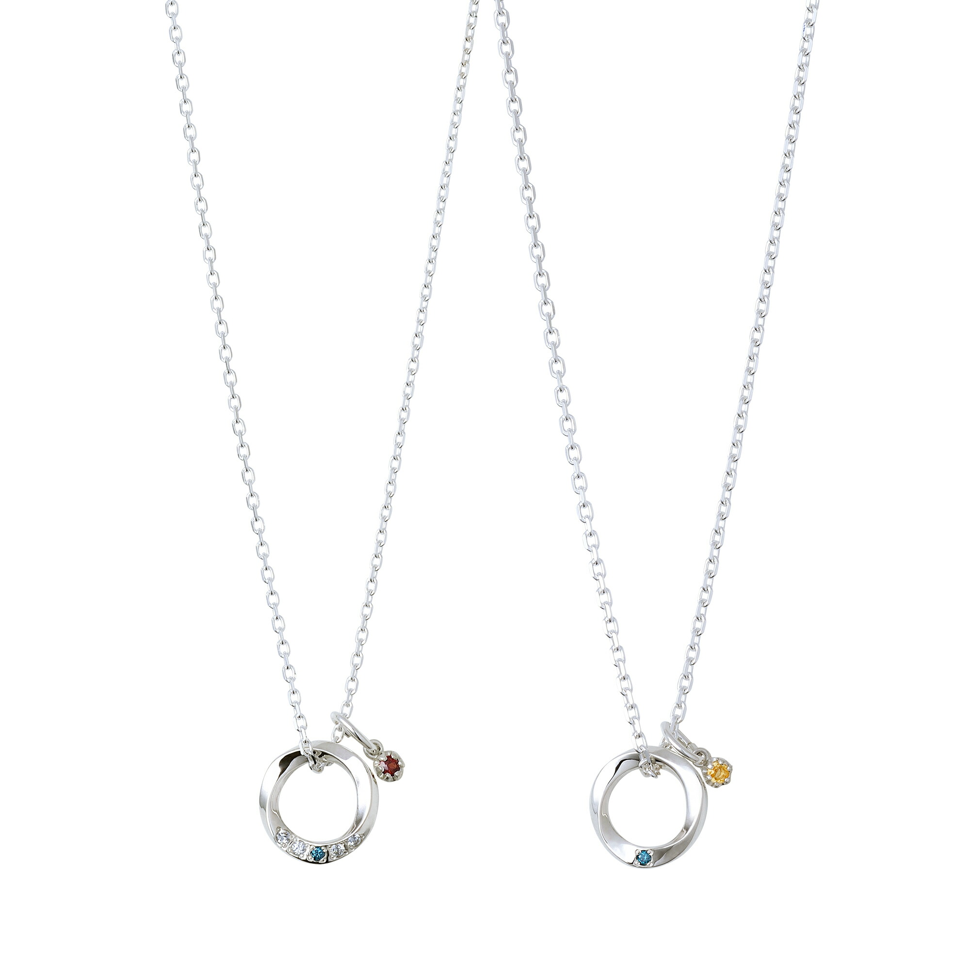 【ラッピング無料】【選べる誕生石チャーム付き】THEKISS公式ショップシルバーペアネックレスペアアクセサリーカップル人気ジュエリーブランドSPD350BDM-351BDM-SCH721-722セットシンプル男性女性2個セットホワイトデーザキス【土日祝日もあす楽対応】