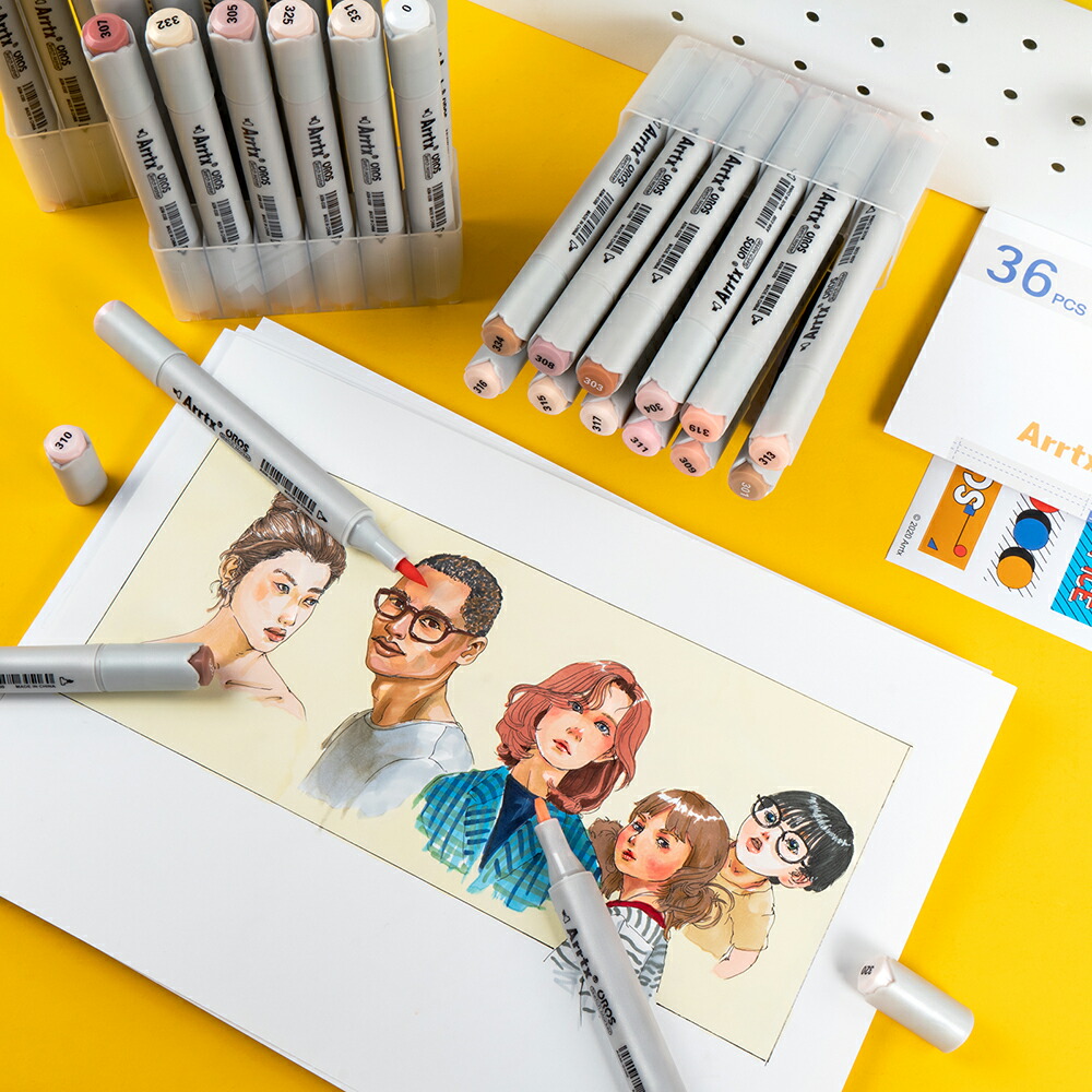 楽天市場 Arrtx Oros イラストマーカー 筆タイプ 36色 セット 2種類のペン先 コミック用 塗り絵 落書き ブレンダーペン付き 収納バッグ ペンスタンド ふでタイプ ペン おすすめ Asm 03sk 肌色 茶色 ホビー 画材 えのぐ 送料無料 Fastsalesdirect