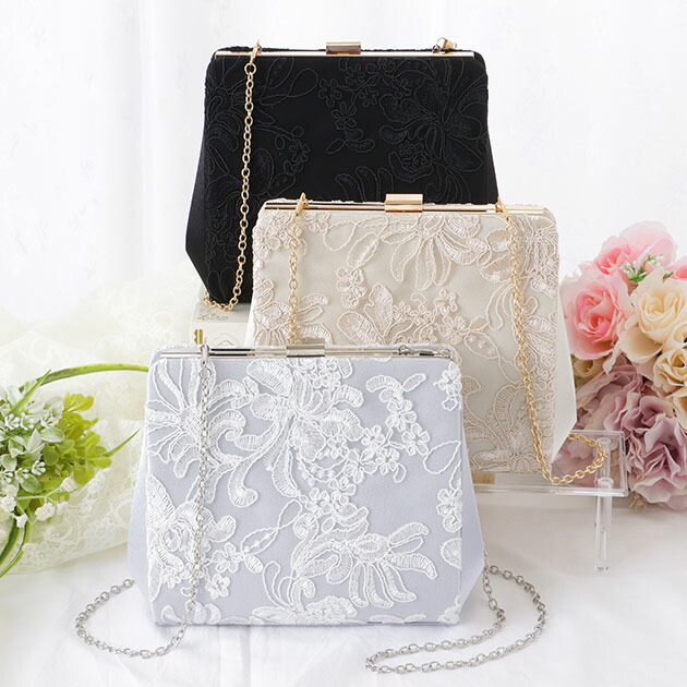 楽天市場】レースレディース フラワー 刺繍 コンパクト クラッチ