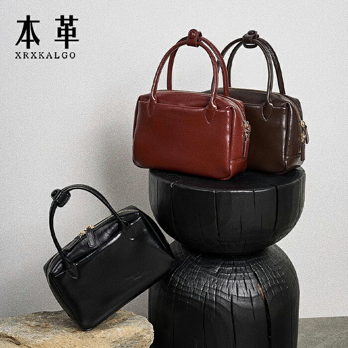 本革 レディースバッグ ショルダーバッグ バッグインバッグ ハンドバッグ レザー 牛革 鞄 バック レディース ボストン型本革バッグ 通勤バッグ コンパクト 肩掛け レザーバッグ 軽量 女性 2wayバッグ｜ファタモルガーナ