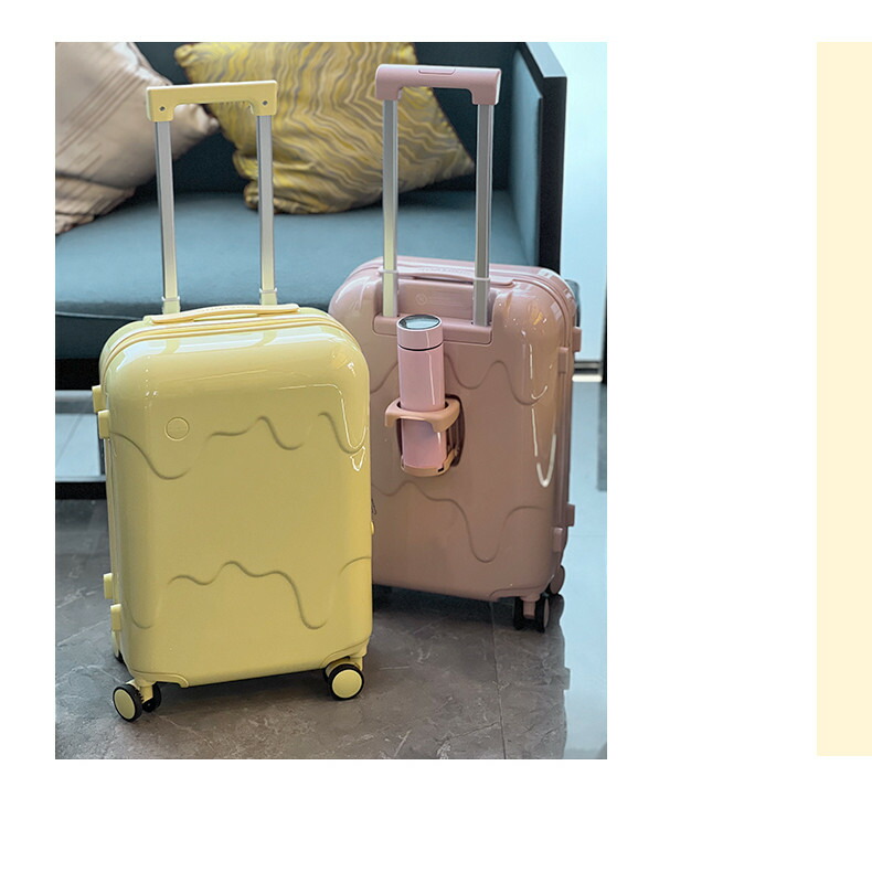 大きな割引 送料無料 スーツケース アイスクリーム 機内持ち込み可 キャリーケース 小型 大容量 Wキャスター 計8輪 Tsaロック旅行用 キャリーバッグ ビジネス トランク カラフル Fucoa Cl