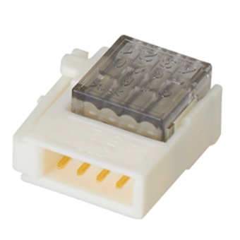 ユーボン　37A04-C206-W00（100個入）　ワイヤーマウント プラグ　 e-CON準拠コネクタ（4ピン）AWG24-20公称断面積0.2-0.5被覆外径φ1.4-2.0ｍｍ｜FAUbon　店