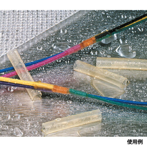 ユーボン　UBES-4C-L（半透明）（1.2m 1本）　接着剤付防水型熱収縮チューブ17.78→4.45