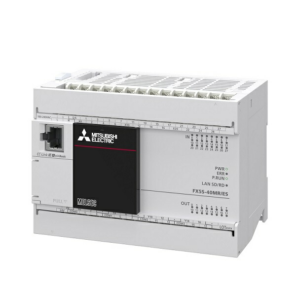 三菱電機　FX5S-40MR/ES　小形PLC　FX5S CPUユニット（リレー出力）入力24点/出力16点　電源電圧AC100～240V