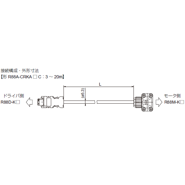 【楽天市場】オムロン R88A-CRKA010C ACサーボモータ/ドライバ用オプション エンコーダケーブル10m (100V/200V