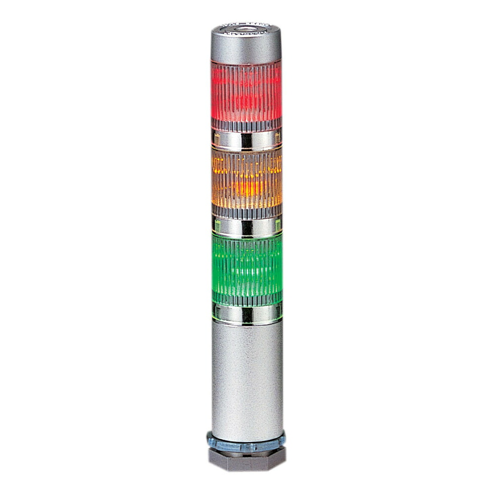 パトライト　MES-302A-RYG　LED超小型積層信号灯 Φ25 DC24V 3段式 赤・黄・緑色 点灯 ショートボディ40mm型