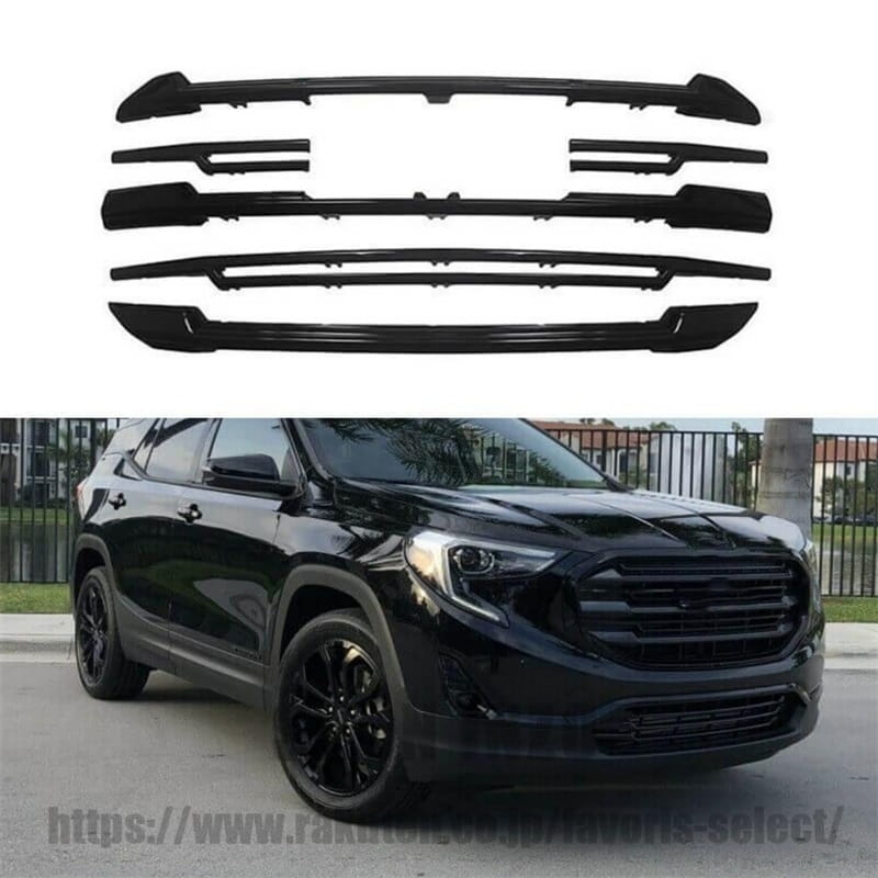 フロントグリル カバー 2018-2021 GMC Terrain SL/SLE グロスブラック グリルカバー バンパーガード 傷防止 外装 オーバーレイカバー トリム|shoninzo