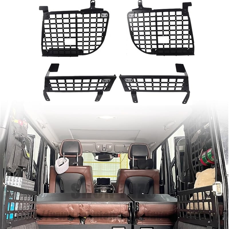 メルセデス ベンツ Gクラス W463 G500 G550 G350d G55 G63 AMG 2004~2018 に適用 リアトランク 荷室収納ラック 拡張棚 荷物棚 耐重 スペース活用 無加工 簡単取付 吊り下げ収納 旅行収納 アルミ合金 (サイドフレーム&左右側収納セット)｜shoninzo