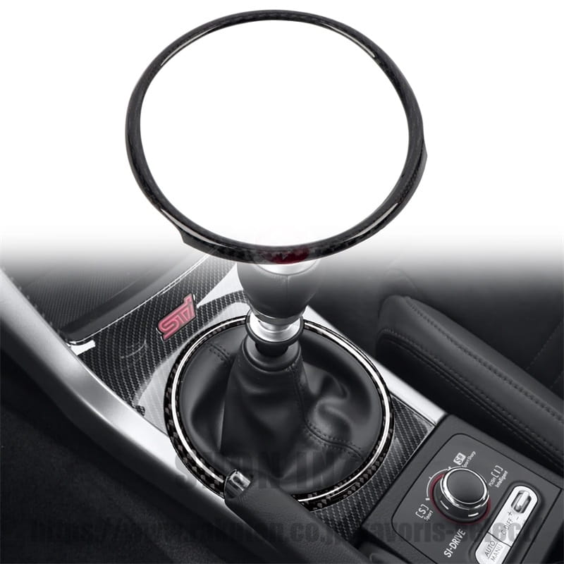 スバル WRX S4 STI VAB型 2014-2021 レヴォーグ VM4/VMG型 2014-2020 に適合リアルカーボンファイバ ギア パネル フレーム ギア ガーニッシュ ハンドルパーツ 1枚 カバー リム (艶あり)|shoninzo