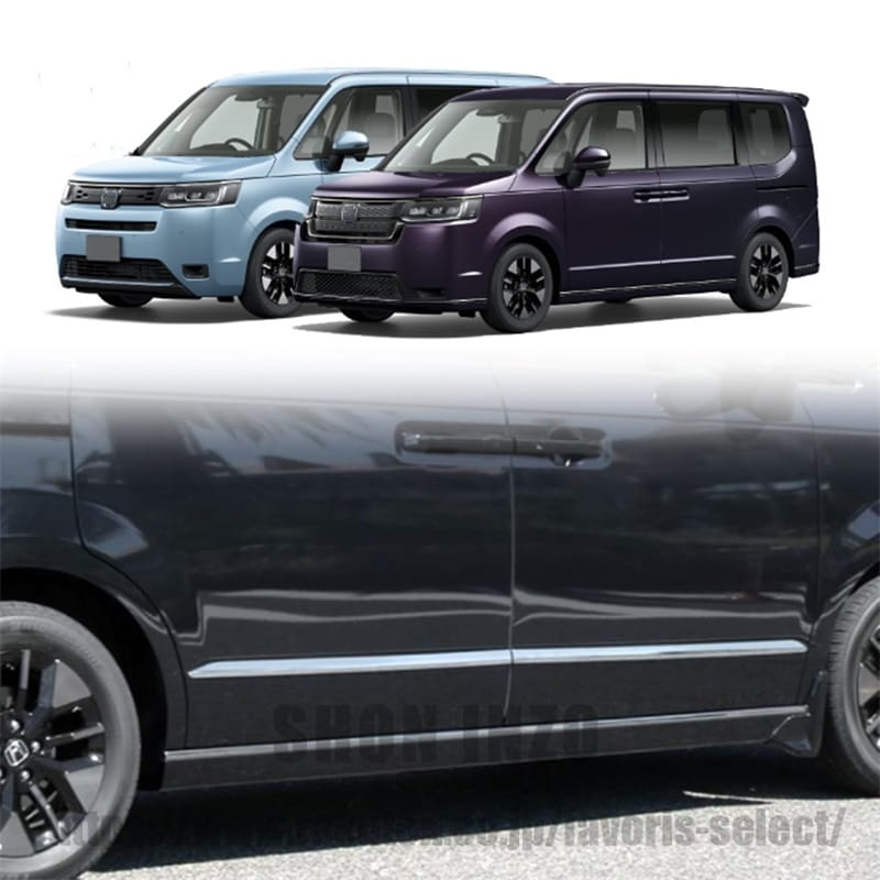 ホンダ 新型 ステップワゴン STEPWGN RP系 RP6 RP7 RP8 2022年5月に適合 車体 ドア サイド モール ガーニッシュアクセサリー 外装 カスタム パーツ 4枚 艶あり ABS カバー リム|shoninzo