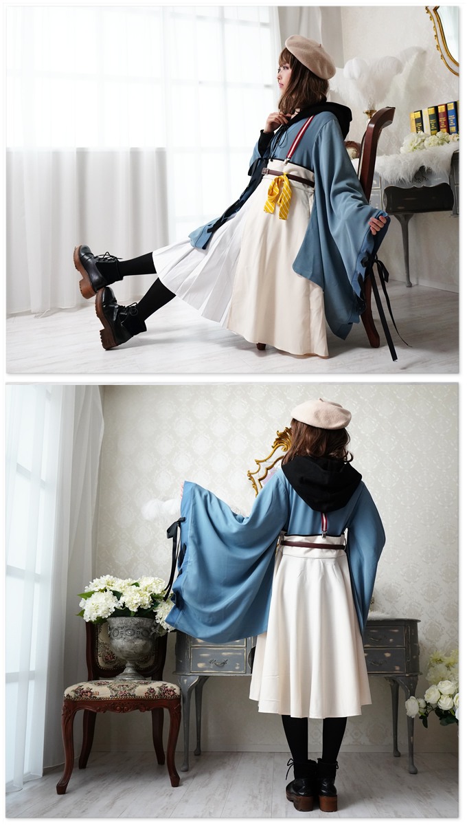 公式 全部選べる福袋特設会場 ワンピース ミディアム丈 着物風 和洋折衷 お客様designコンテスト作品 Favoriteオリジナル レースアップ袖のカジュアル着物風ワンピース 年4月新作下旬 お1人様1点限り Roost Ae