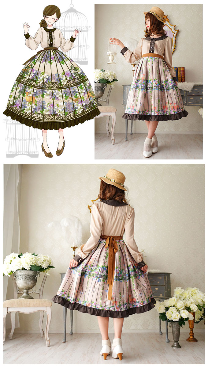 総べて選べる福袋特設会場 ワンピース ミディアム身丈 鳥かご アンティーク 鹿肉 リス ピーク Favorite原書 生き物のパライゾを鳥かごに閉じ込めたアンティークワンピース 老いらく2御月様新作下旬 Gulbaan Com