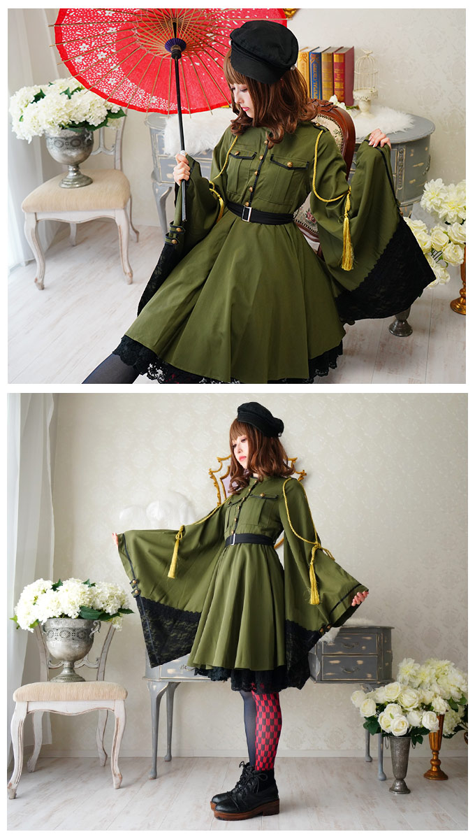 ついに再販開始 ワンピース ミディアム丈 和洋折衷 着物袖 軍服 隊服 Favoriteオリジナル 和袖隊服風ワンピース カーキ 年4月新作下旬 軍服 ワンピース専門店 favoriteワンピース ミディアム丈 和洋折衷 着物袖 軍服 隊服 保障できる ついに再販開始 ワンピース ミディアム丈 和洋折衷 着物袖 軍服 隊服 Favoriteオリジナル 和袖隊服風ワンピース カーキ 年4月新作下旬 軍服 ワンピース専門店 favoriteワンピース ミディアム丈 和洋折衷 着物袖 軍服 隊服 保障できる
