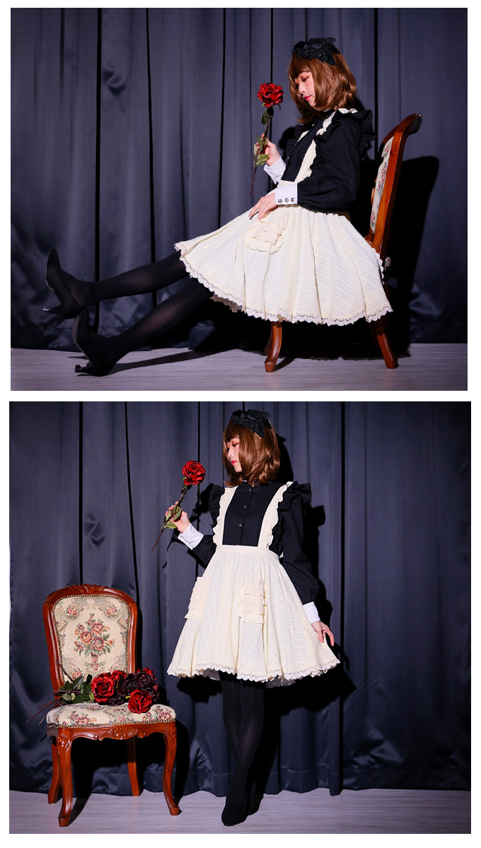メイド 大きいサイズ ワンピース Ll ワンピース 大きいサイズ ミニ丈 大きいサイズ ワンピース ミニ丈 ミニ丈 制服 フリル フリル メイド 制服 Favoriteオリジナル 坂内若さんデザインコラボ企画 肩フリルのメイド制服風ワンピース 年9月中旬新作 全部