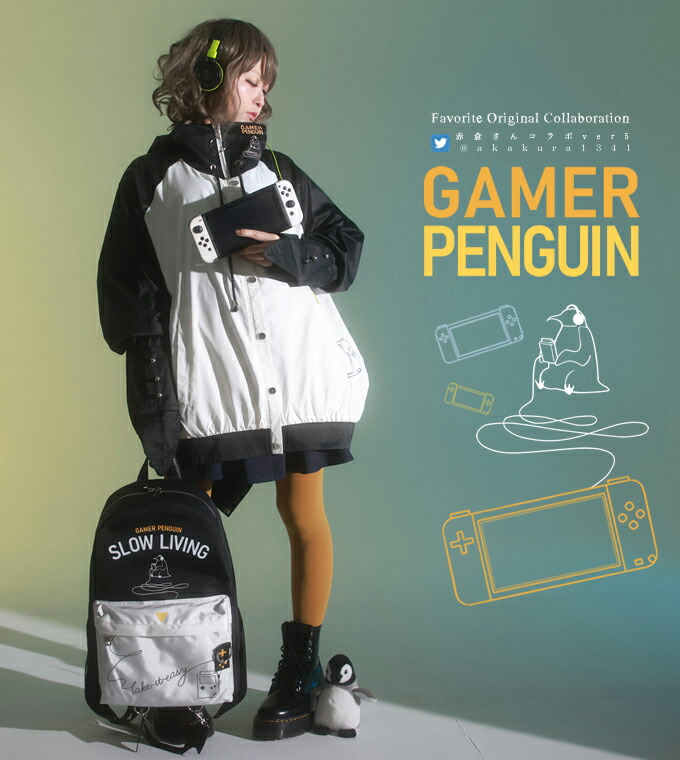 予約 10月上旬頃順次発送予定 パーカー ハイネック ペンギン ゲーマー ユニセックス Favoriteオリジナル イラストデザインコラボ企画 赤倉さん ユニセックス ゲーマーペンギンハイネックパーカー 21年3月上旬新作 Yazamcoit Co Il