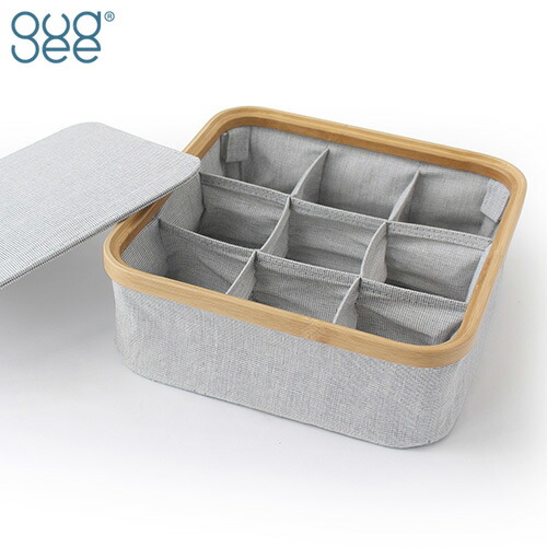 楽天市場 Gudee 収納ボックス フタ付き おしゃれ 仕切りケース 布 小物入れ 9分割 折りたたみ Kim Storage Box With Lid 9section 収納ケース 仕切りボックス 収納 布 Favoritestyle キッチン 雑貨