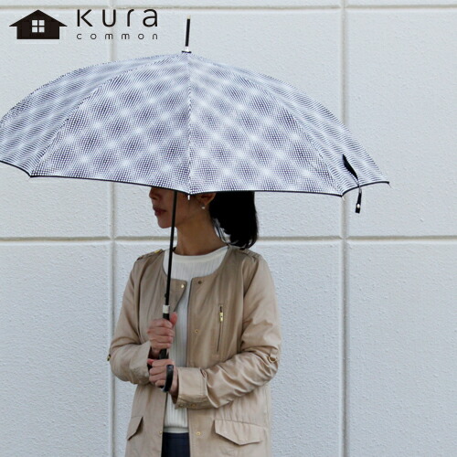 KURA 傘 雨傘 アンブレラ レディース Lisbet Friis ミニドッツ ブラック 長傘 ジャンプ式 ワンタッチ 北欧 クラ リスベッド・フリース