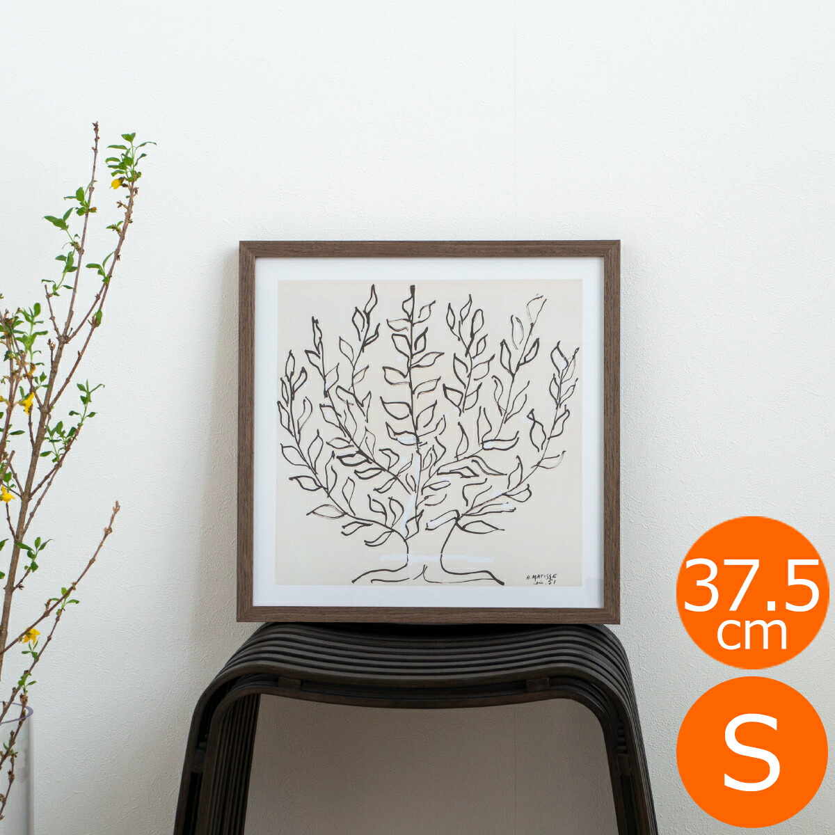 楽天市場】ポスター フレーム付き Le platane M 53×53cm 木製 正方形