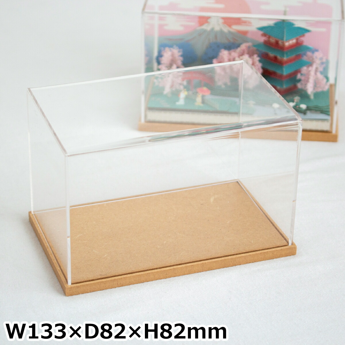 楽天市場】アクリルケース W70×D70×H70mm 木製 アクリルディスプレイ