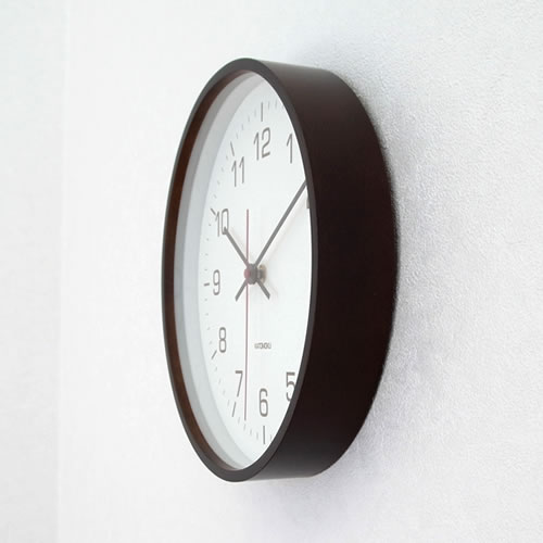 KATOMOKU plywood clock 22 電波時計 ライトグリーン スの+