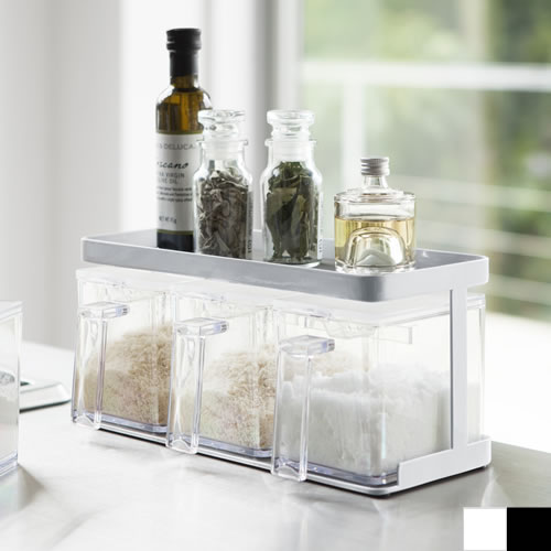 楽天市場 Tower 調味料ストッカー ラック 3連 おしゃれ 収納 塩入れ 砂糖入れ 調味料入れ 容器 調味料 シンク セット スパイスラック 調味料ボトル 調味料ケース スパイスボトル スパイス スパイス入れ 保存容器 調味料ラック キッチングッズ キッチン雑貨 キッチン