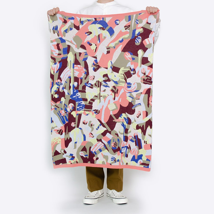 【楽天市場】日本製 ブランケット ひざ掛け Blanket アートブランケット コットンブレンド Overlap of paint (dot3