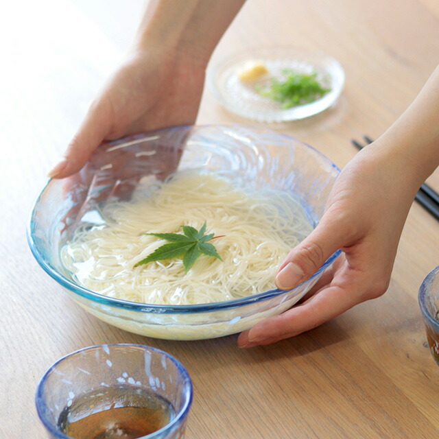 TOMICRAFT 江戸硝子 そうめん鉢＆ちょこセット(そうめん 食器セット 夏