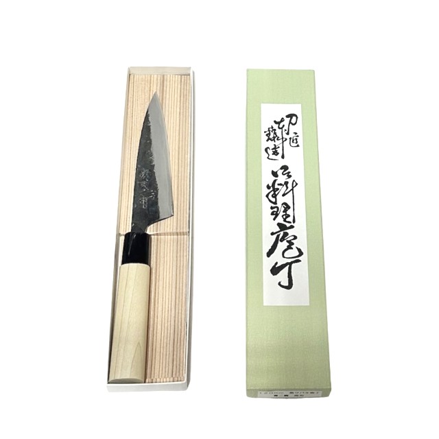 源明利作　刺身包丁 楽天市場】源明利作 積層白紙二号 柳刃包丁 240mm 紫檀シノギ