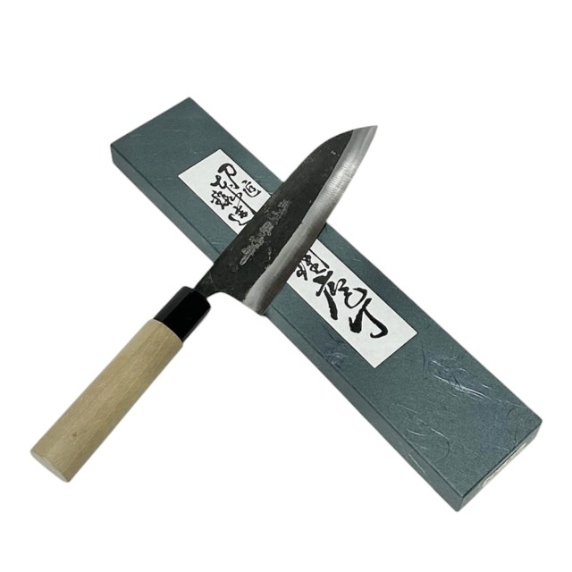 越前打刃物　越前数馬作　鳴神　三徳包丁　170ｍｍ　黒打　白二積層鋼　松炭焼入　SGW八角柄　本職用　手造り鍛造　万能包丁　文化包丁　父の日 三徳包丁 | 澤数馬オンラインショップ