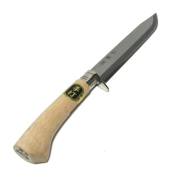 【送料無料】 花楯作　山刀　磨　両刃 240mm　ステンレス鍔付口金　木製ケース入