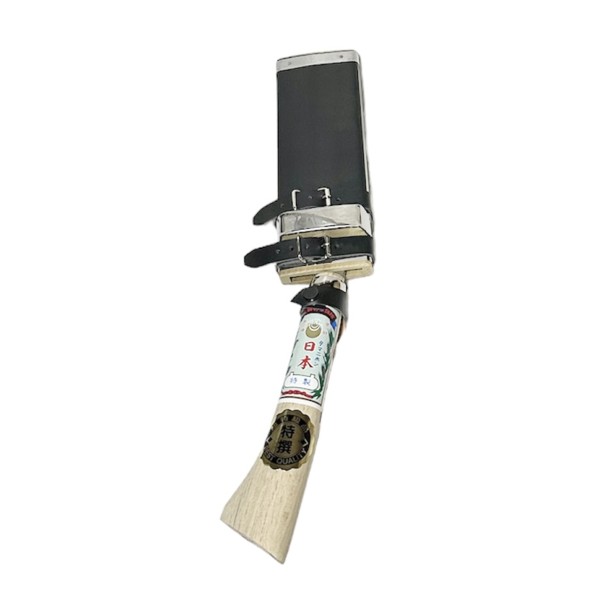 玉日本 【左用】ソフト鞘入鉈180mm　片刃　磨　青二鋼　コブ付鞘＋皮バンド付　　180163　202311