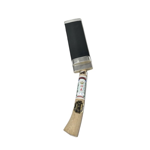 玉日本 【左用】ソフト鞘入鉈195mm　片刃　磨　青二鋼　コブ付鞘　　180164　202311