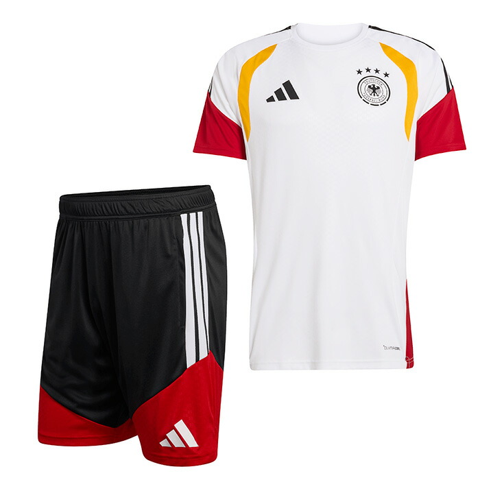 ドイツ代表 2026 TIRO26 トレーニングジャージー半袖&ショーツ 上下セット(ホワイト×ブラック)【adidas/アディダス】【サッカー ウェア プラクティス】(KB4440&KB4444)【店頭受取対応商品】|サッカーショップ fcFA