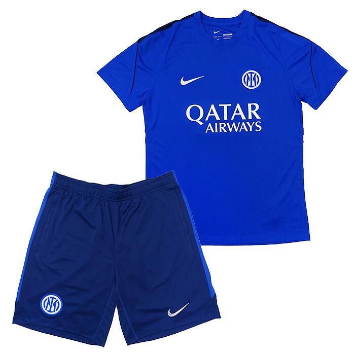 インテル 26-27 Dri-FIT Strike トップ 半袖＆KZ ショーツ 上下セット(ブルー&times;ネイビー)【NIKE/ナイキ】【サッカー ウエア プラクティス シャツ パンツ】(II2289-439&II2621-492)【店頭受取対応商品】｜サッカーショップ fcFA