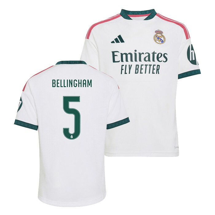 レアルマドリード 26-27 ホーム 半袖 ユニフォーム ジュニア No.5 ベリンガム【adidas/アディダス】【サッカー キッズ レプリカユニフォーム】(KC3993/5B)【店頭受取対応商品】|サッカーショップ fcFA