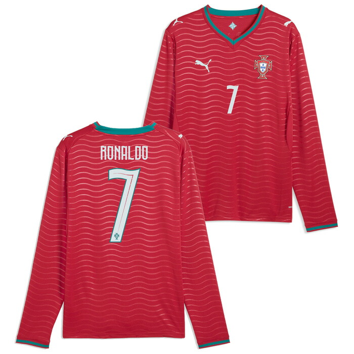 ●ポルトガル代表 2026 ホーム 長袖 ユニフォーム No.7 ロナウド【PUMA/プーマ】【サッカー ウエア レプリカユニフォーム】(783279-01/7R) 【店頭受取対応商品】