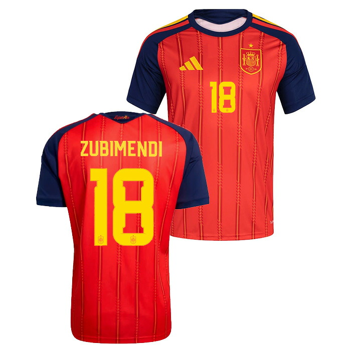 ●スペイン代表 2026 ホーム 半袖 ユニフォーム No.18 スビメンディ【adidas/アディダス】【サッカー ウエア レプリカユニフォーム】(JN4390/18Z)【店頭受取対応商品】|サッカーショップ fcFA