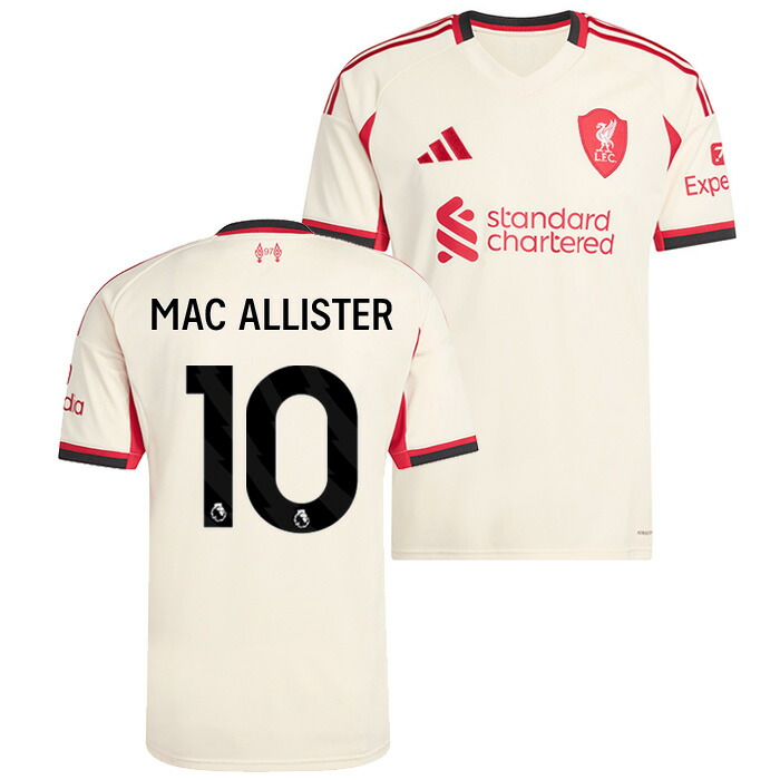 ●リバプール 25-26 アウェイ 半袖 制服 No.10 マック・蟻はやりっ子【adidas/アディダス】【蹴球 御召しもの レプリカユニフォーム】(JV6487/10M_BK)【公式的目じるし相応う】