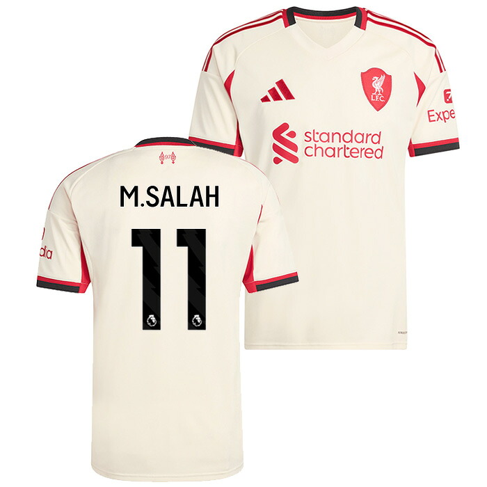 ●リバプール 25-26 アウェイ 半袖 ユニフォーム No.11 モハメド・サラー【adidas/アディダス】【サッカー ウエア レプリカユニフォーム】(JV6487/11M_BK) 【オフィシャルマーク対応】