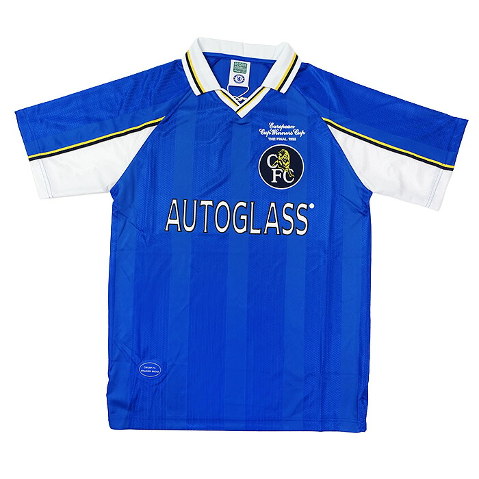 ●チェルシー 1998 老人ホーム 半袖 レトロ 制服 UEFAカップウィナーズカップ FINAL (刷り直す真似形)【SCORE DRAW/スコアドロー】【蹴球 御召しもの レプリカユニフォーム】(CHEL98HECWCPYSS)【店先受け取り証書相応う商いもの】