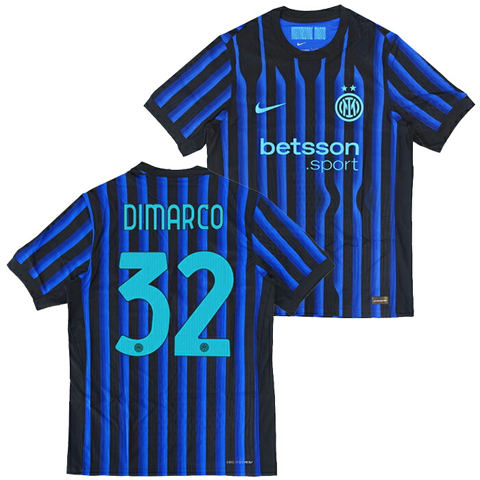 ◆●インテル 25-26 ホーム Dri-FIT ADV 半袖 ユニフォーム No.32 ディマルコ 【NIKE/ナイキ】【サッカー ウエア オーセンティック ユニフォーム】(HJ4545-439/32D)【店頭受取対応商品】【予約：ご注文後2週間～待ち】｜サッカーショップ fcFA