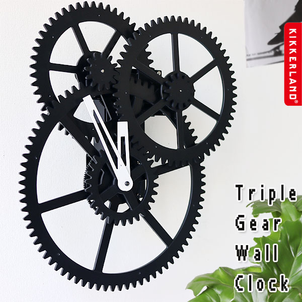 【楽天市場】KIKKERLAND TRIPLE GEAR WALL CLOCK トリプルギアウォールクロック【壁掛け時計 ウォールクロック